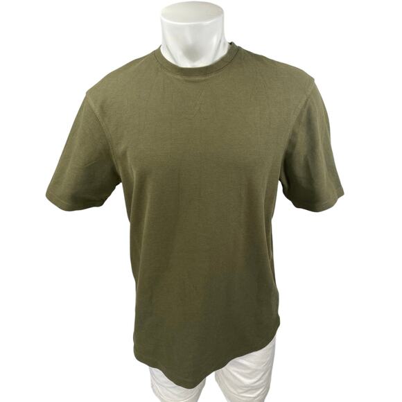 Zara Men's Olive Green Crewneck Short Sleeve Casual Basic Tee T-shirt Top Size M - Picture 1 of 3